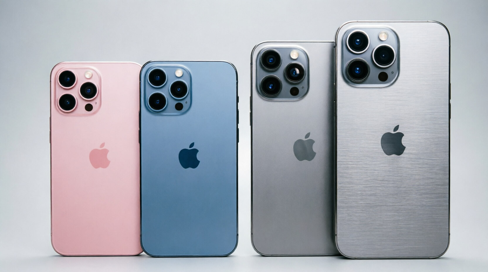 iPhone 15シリーズ4モデルの背面サイズ比較