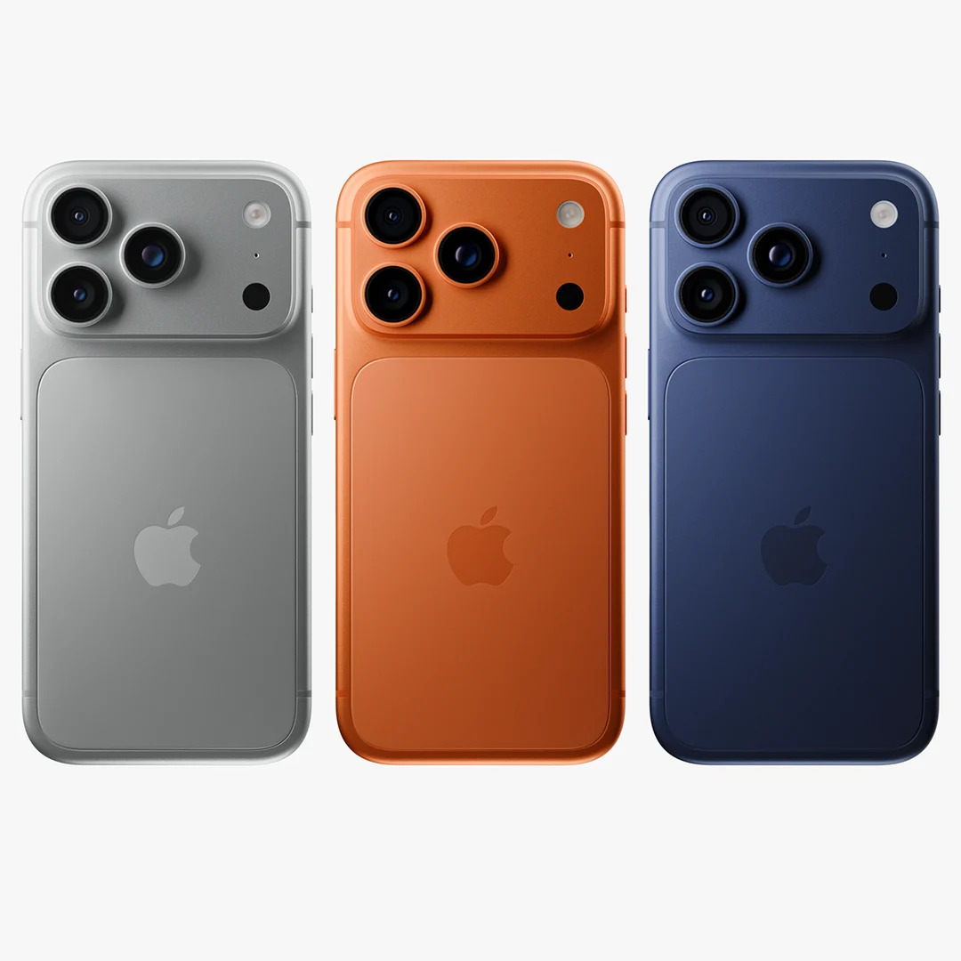 iPhone 17 Proの3色アルミボディカラーバリエーション