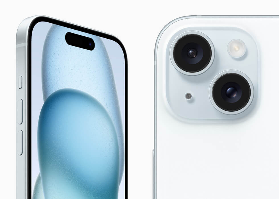 iPhone 15 Plusの斜め配置デュアルカメラを撮影